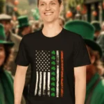 man wearing a St. Patrick's day t-shirt in a parade