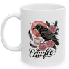 Funny ceramic coffee mug with crow design for office desk