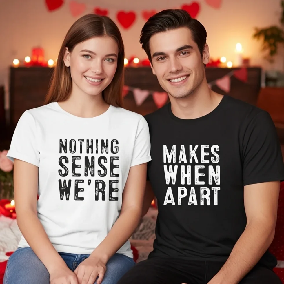 Valentine’s Day Couple Shirt Set – Makes Sense Together
